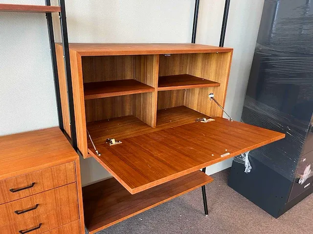 Furnified - vintage wandkast teak h230cm - afbeelding 5 van  8