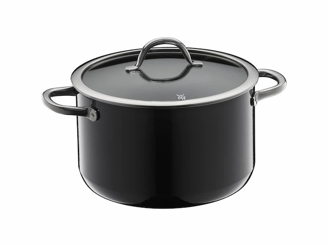 Fusiontec inspire kookpot groot, 24 cm, glazen deksel 6,4 liter, zwart - afbeelding 1 van  4