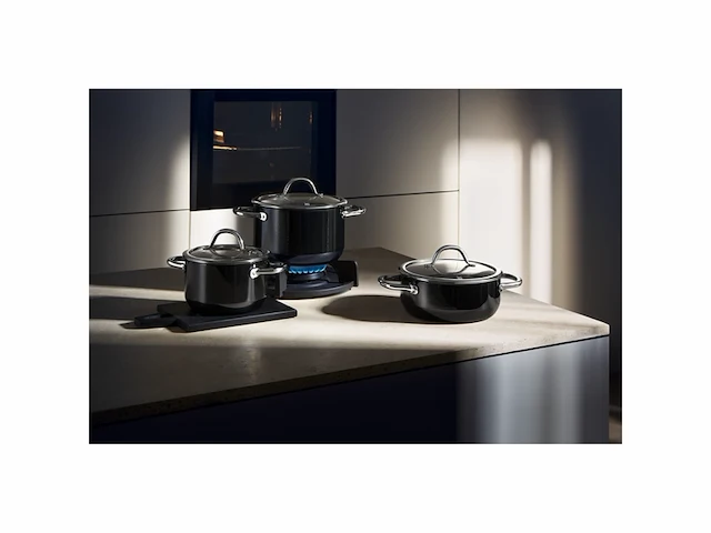 Fusiontec inspire kookpot groot, 24 cm, glazen deksel 6,4 liter, zwart - afbeelding 2 van  4