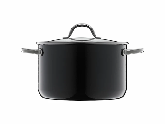 Fusiontec inspire kookpot groot, 24 cm, glazen deksel 6,4 liter, zwart - afbeelding 3 van  4