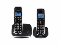 Fysic fx6020 grote knop dect telefoon 2 handsets zwart - afbeelding 1 van  4
