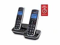 Fysic fx6020 grote knop dect telefoon 2 handsets zwart - afbeelding 2 van  4