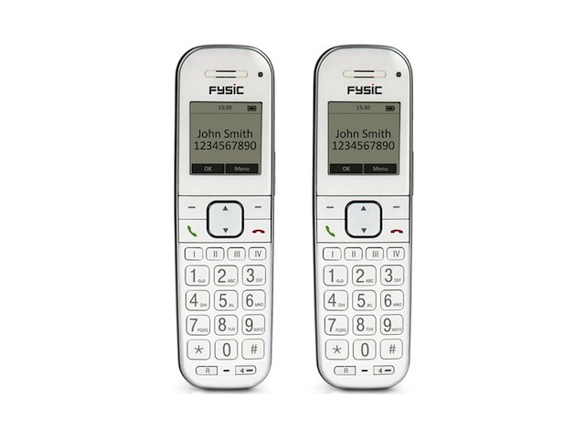 Fysic fx9000 duo senioren dect telefoon extra luid gespreksvolume voor slechthorenden 2 stuks wit - afbeelding 1 van  4