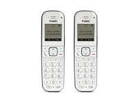 Fysic fx9000 duo senioren dect telefoon extra luid gespreksvolume voor slechthorenden 2 stuks wit - afbeelding 1 van  4