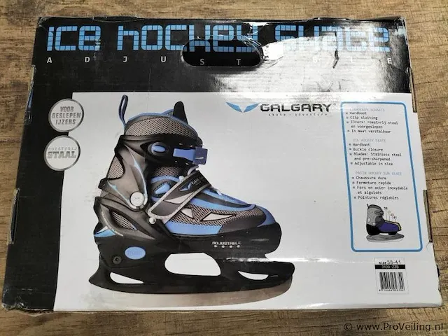 Galgary ice-hockey schaats verstelbaar zwart/blauw maat 38t/m41 jongens - afbeelding 2 van  2