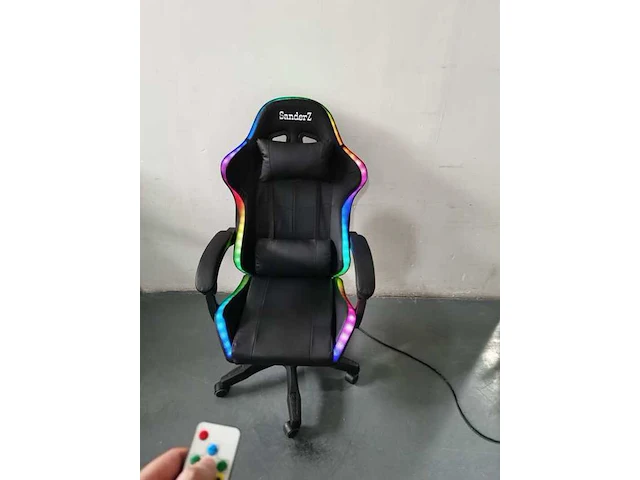 Gamestoel black with led rgb sanderz, 2025 - afbeelding 1 van  2