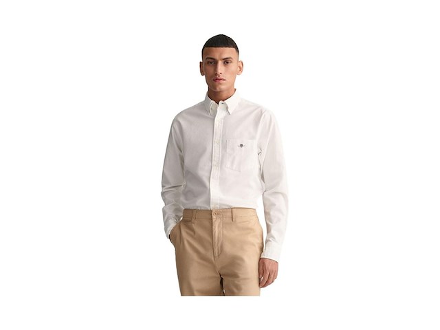 Gant regular fit oxford overhemd l wit - afbeelding 3 van  4