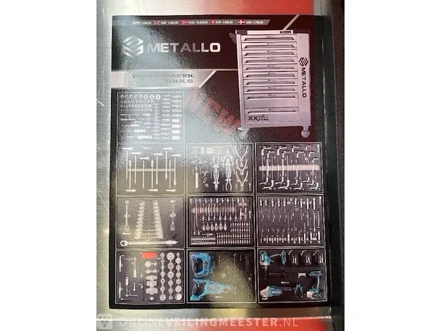Garage 4xl gereedschapswagen gevuld 10/10 metallo, meta-10hs10g, bouwjaar 2023 - afbeelding 3 van  18