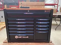 Garage gereedschapswagen gevuld 12 laden metallo, bouwjaar 2023