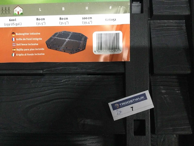 Garantia garten - thermo-wood 600 liter. - 2x compostbak. - afbeelding 4 van  4