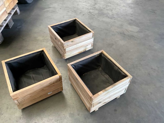 Garlux bloembak geïmpregneerd vuren 40x40x28 cm (3x) - afbeelding 11 van  12