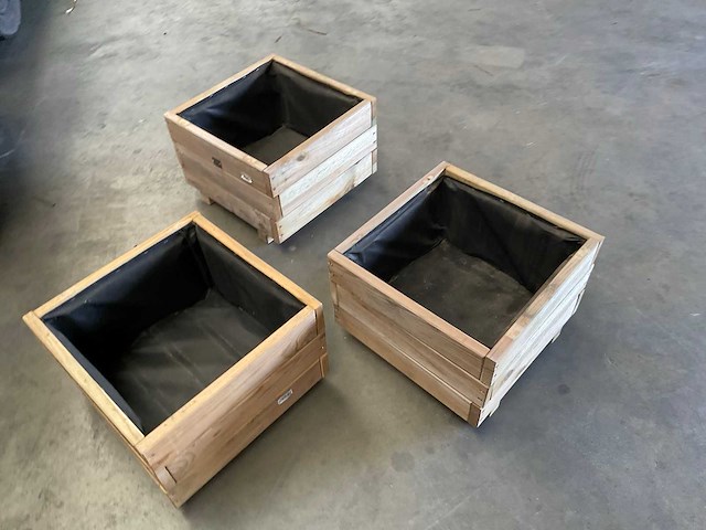 Garlux bloembak geïmpregneerd vuren 40x40x28 cm (3x) - afbeelding 12 van  12