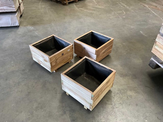 Garlux bloembak geïmpregneerd vuren 40x40x28 cm (3x) - afbeelding 1 van  12