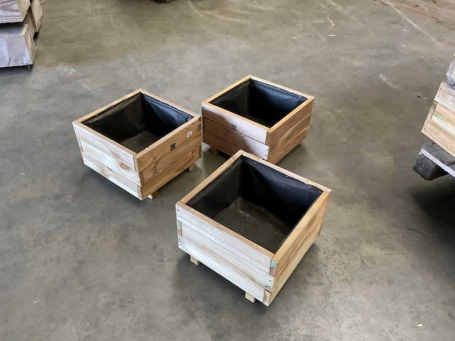 Garlux bloembak geïmpregneerd vuren 40x40x28 cm (3x) - afbeelding 2 van  12