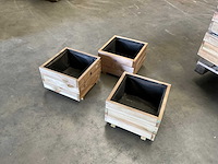 Garlux bloembak geïmpregneerd vuren 40x40x28 cm (3x) - afbeelding 3 van  12