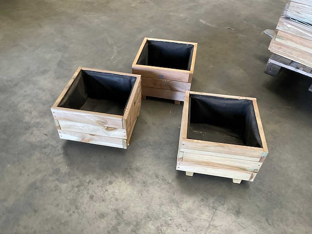 Garlux bloembak geïmpregneerd vuren 40x40x28 cm (3x) - afbeelding 4 van  12