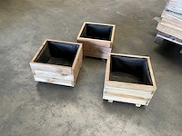 Garlux bloembak geïmpregneerd vuren 40x40x28 cm (3x) - afbeelding 4 van  12