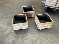 Garlux bloembak geïmpregneerd vuren 40x40x28 cm (3x) - afbeelding 5 van  12