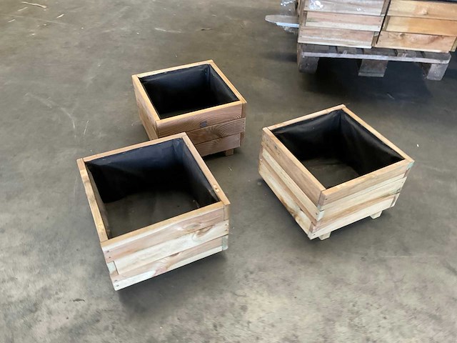 Garlux bloembak geïmpregneerd vuren 40x40x28 cm (3x) - afbeelding 6 van  12