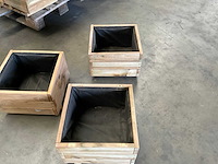 Garlux bloembak geïmpregneerd vuren 40x40x28 cm (3x) - afbeelding 9 van  12