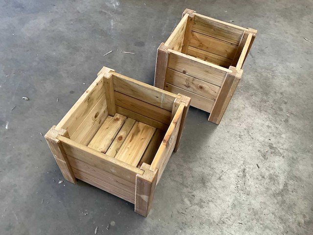 Garlux bloembak geïmpregneerd vuren 40x40x35 cm (2x) - afbeelding 3 van  4