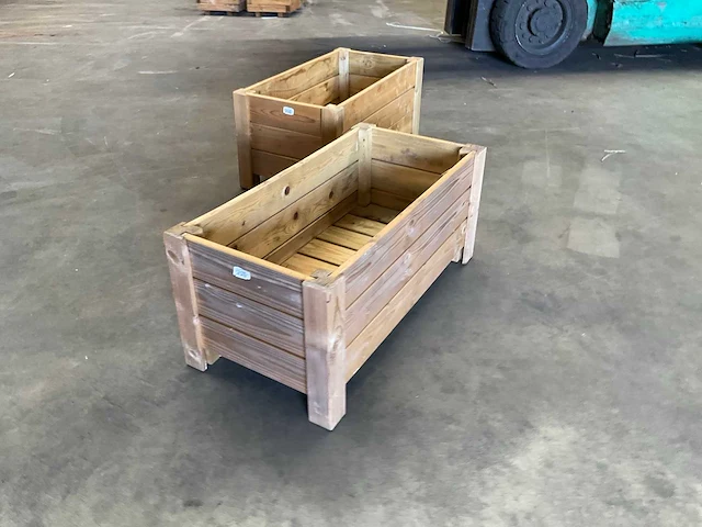 Garlux bloembak geïmpregneerd vuren 80x40x35 cm (2x) - afbeelding 2 van  6