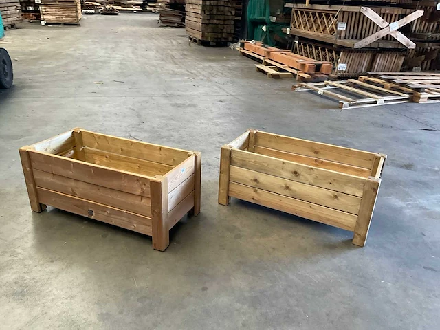 Garlux bloembak geïmpregneerd vuren 80x40x35 cm (2x) - afbeelding 4 van  6
