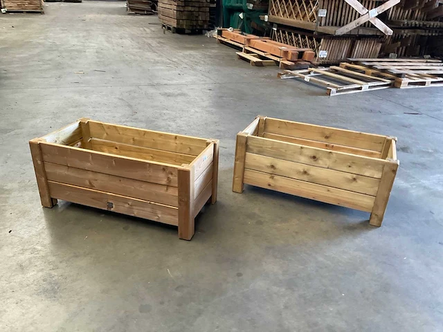 Garlux bloembak geïmpregneerd vuren 80x40x35 cm (2x) - afbeelding 5 van  6