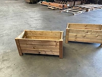 Garlux bloembak geïmpregneerd vuren 80x40x35 cm (2x) - afbeelding 6 van  6