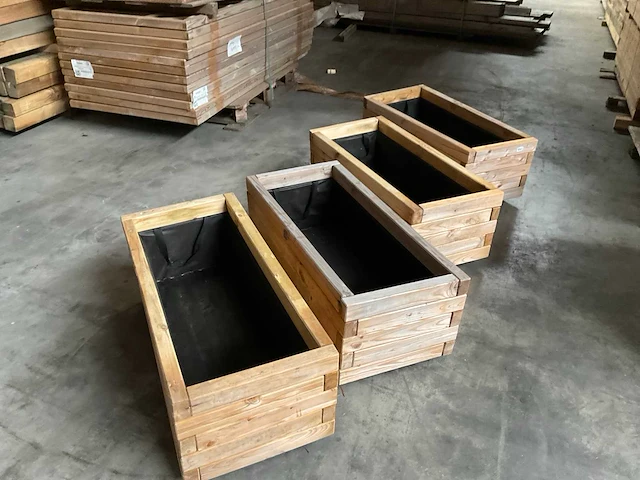 Garlux bloembak geïmpregneerd vuren 90x40x35 cm (4x) - afbeelding 1 van  5