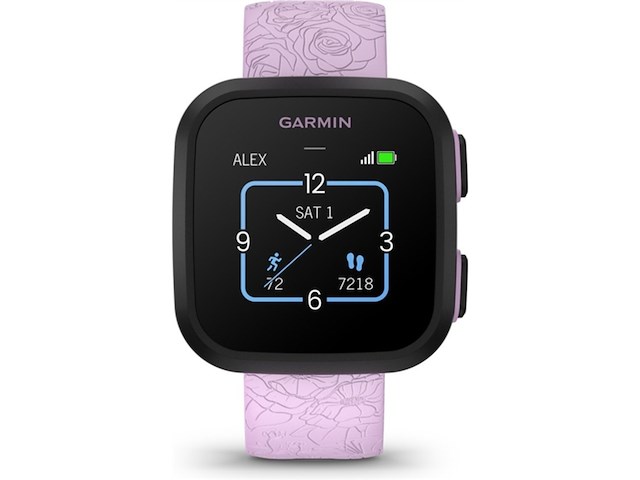 Garmin bounce smartwatch voor kinderen realtime locatiebepaling lte/5g/4g verbindig lila floral - afbeelding 1 van  2