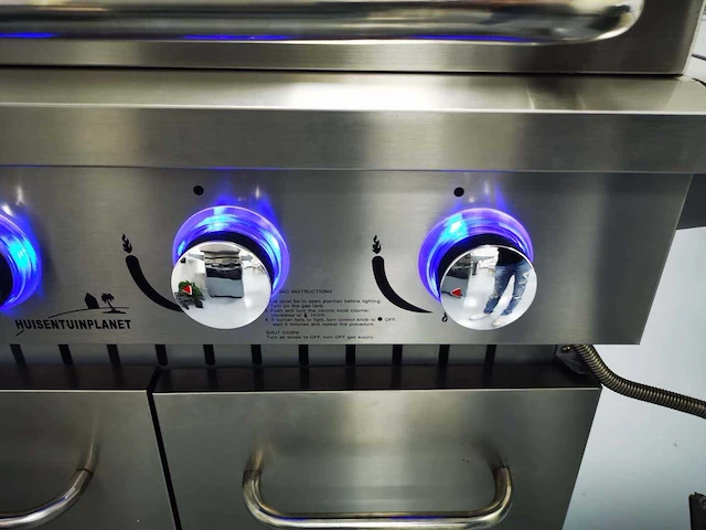 Gas bbq - vonato - rvs keuken grill chef 4 - 4 branders - afbeelding 3 van  8