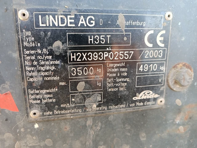 Gas vorkheftruck met kantelaar linde, h35t, bouwjaar 2003 - afbeelding 18 van  32