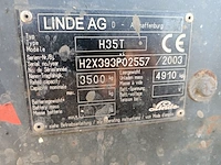 Gas vorkheftruck met kantelaar linde, h35t, bouwjaar 2003 - afbeelding 18 van  32