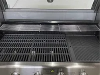 Gasbarbecue 6 branders - rvs met gietijzeren roosters - incl. zijbrander & gietijzeren kookplaat - afbeelding 2 van  3
