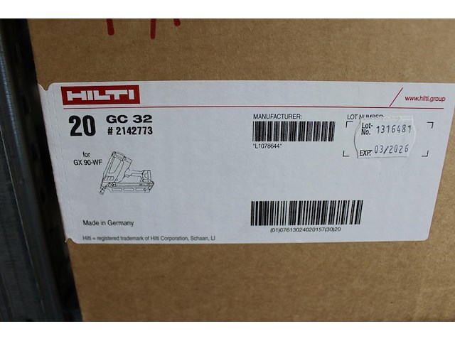 Gasbussen hilti gc32, 178 stuks. - afbeelding 2 van  3