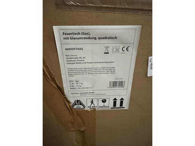 Gashaardtafel voor buiten 49x49x88cm propaan/butaan wellnature - afbeelding 3 van  3