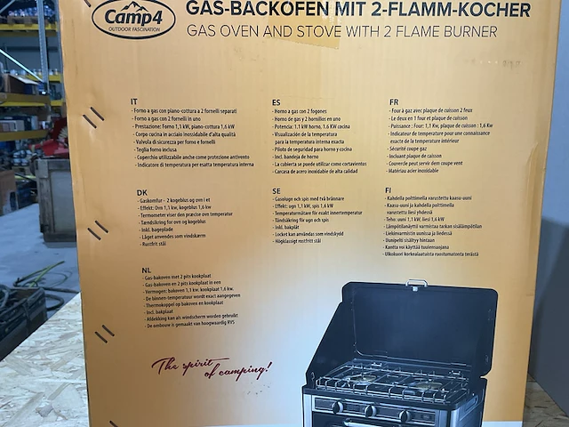 Gasoventje met fornuis camp4, zwart/zilver - afbeelding 2 van  7