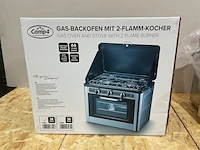Gasoventje met fornuis camp4, zwart/zilver