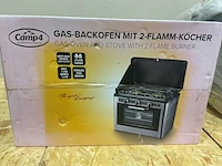 Gasoventje met fornuis camp4, zwart/zilver - afbeelding 2 van  6