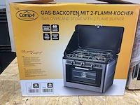 Gasoventje met fornuis camp4, zwart/zilver