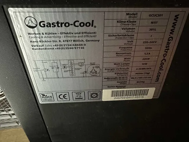 Gastro-cool - gcu-c301 - 3-deurs glasdeurkoelkast - afbeelding 6 van  6