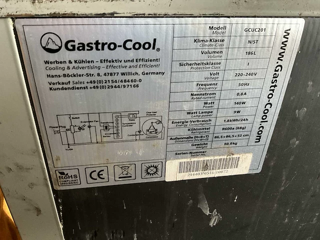Gastro-cool gcuc201 glasdeur barkoeling - afbeelding 7 van  7