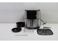 Gastronoma heteluchtfriteuse airfryer 8l inclusief accessoires rvs/zwart - afbeelding 2 van  3