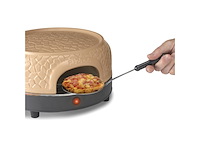 Gastronoma pizza oven voor 4 personen inclusief bakspatels bakplaat en pizzavorm keramiek/grijs - afbeelding 2 van  6