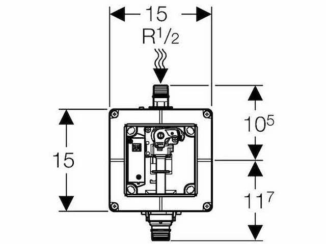 Geberit 116.004.00.1 universele inbouw kast voor urinoirsturing - afbeelding 2 van  4