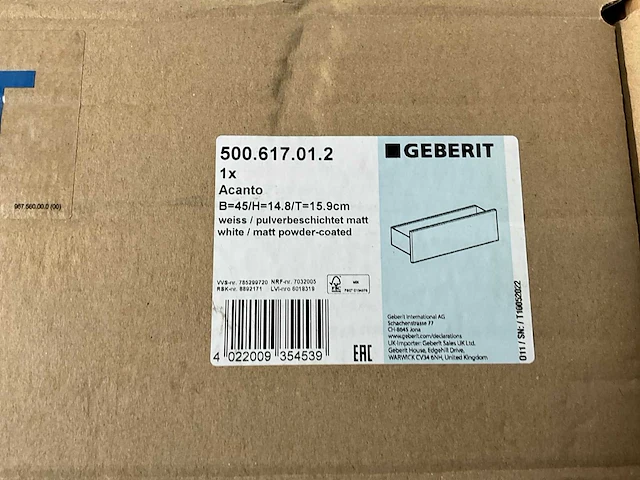 Geberit 500.617.01.2 planchet badkamerkast - afbeelding 2 van  2