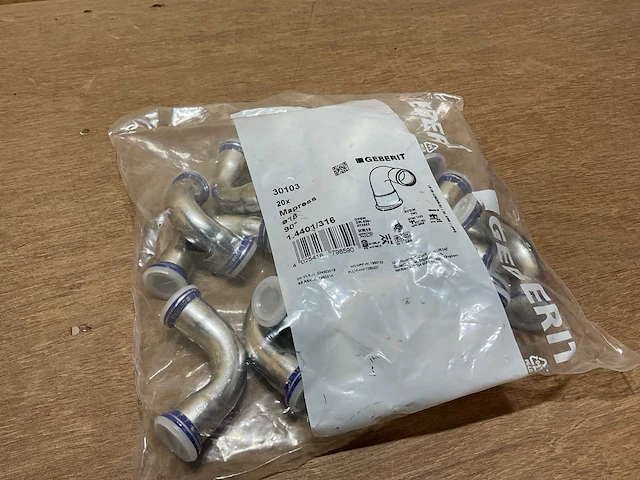 Geberit 90° mapress rvs bochtkoppeling (20x) - afbeelding 2 van  5