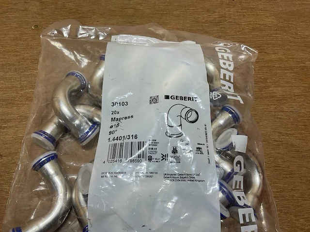 Geberit 90° mapress rvs bochtkoppeling (20x) - afbeelding 4 van  5