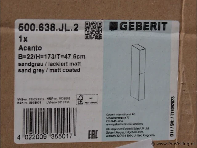Geberit acanto kolomkast - afbeelding 2 van  2